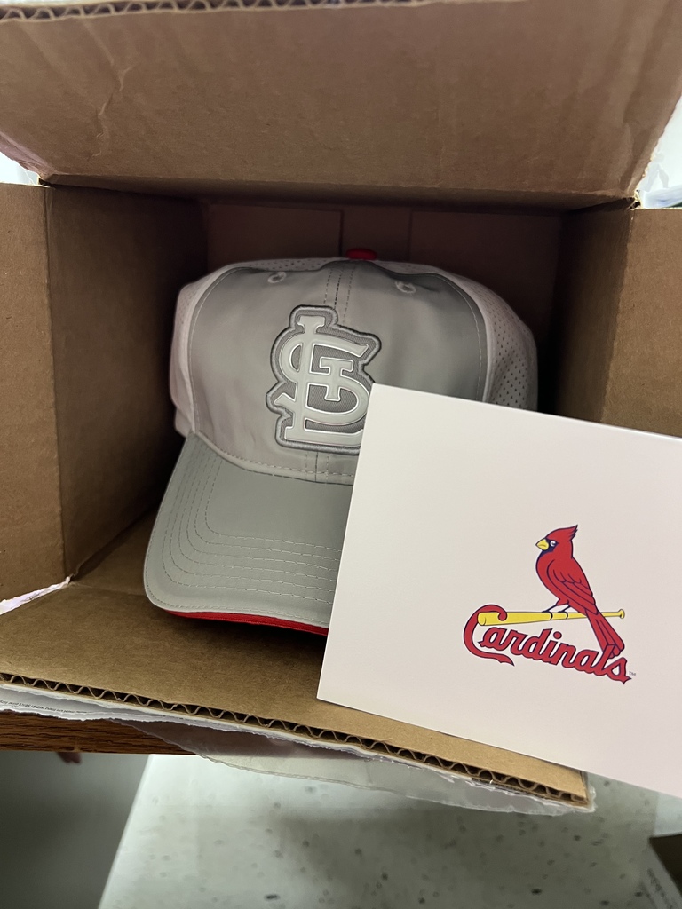 hats received from the Cardinals organization for Geography class