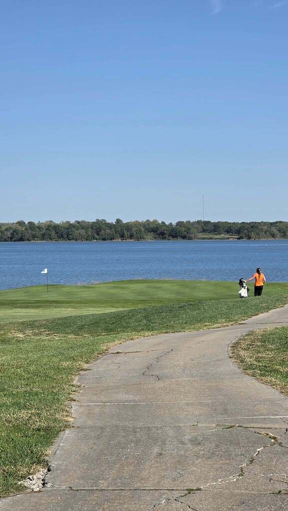 golfer looking at the hole
