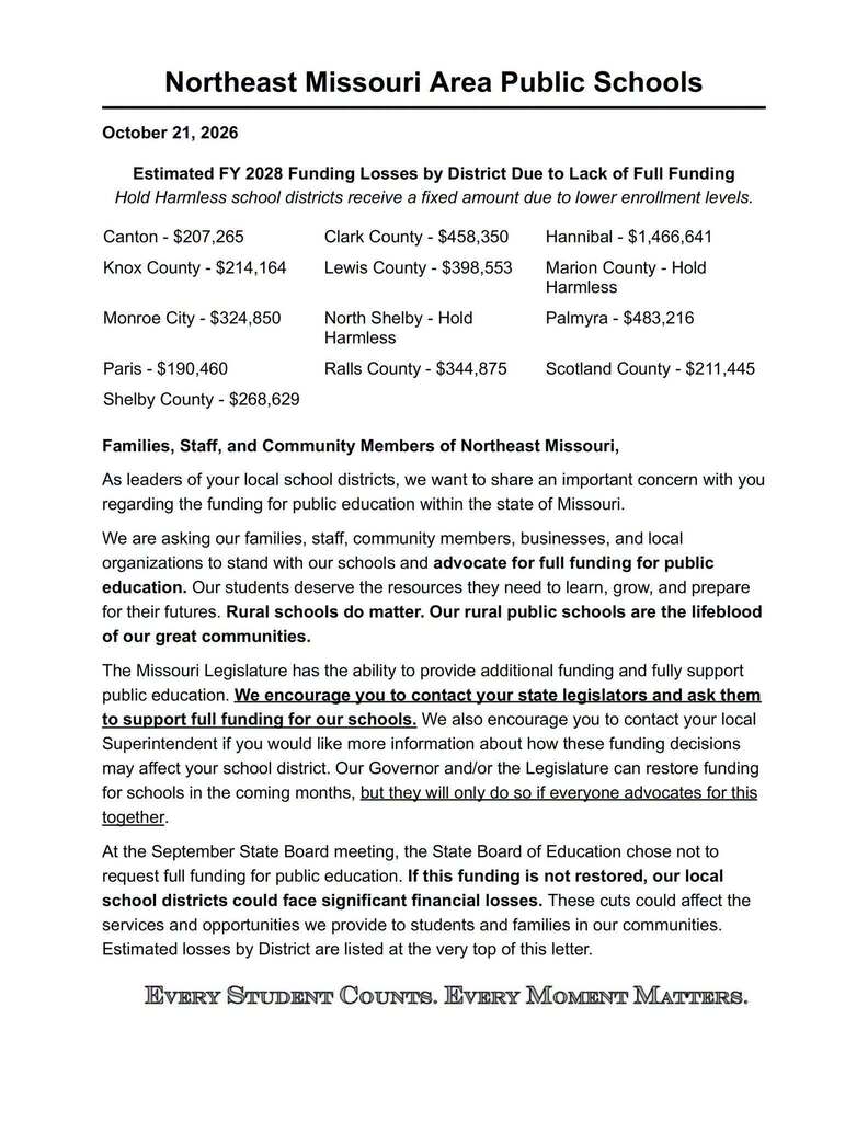 NE Mo Area Public Schools