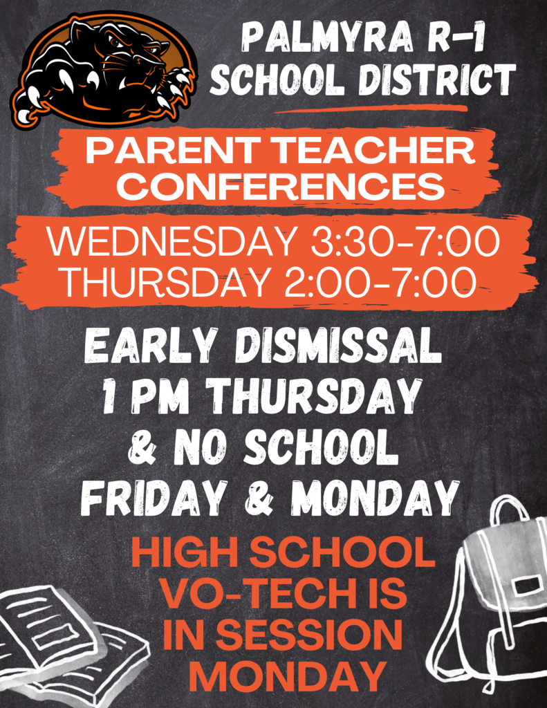 Parent teacher conferences Wed & Thur this week.