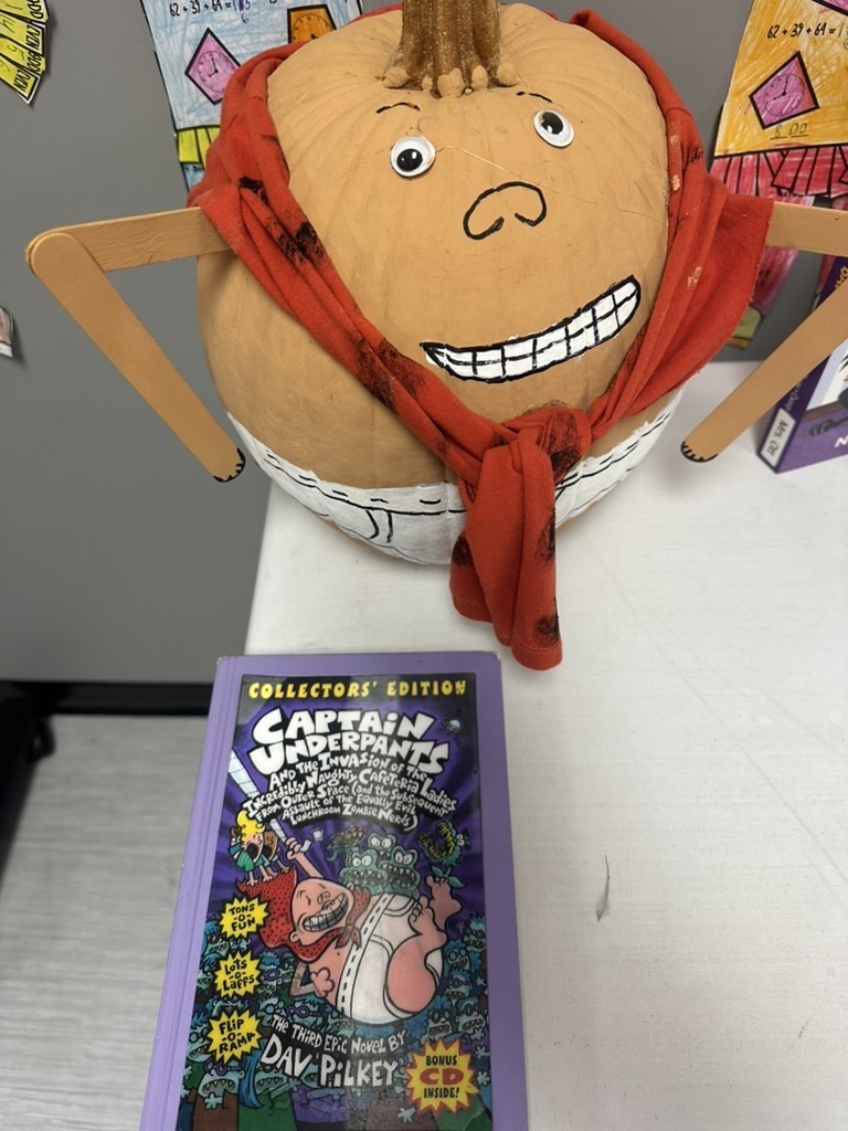 Captain Underpants book with pumpkin