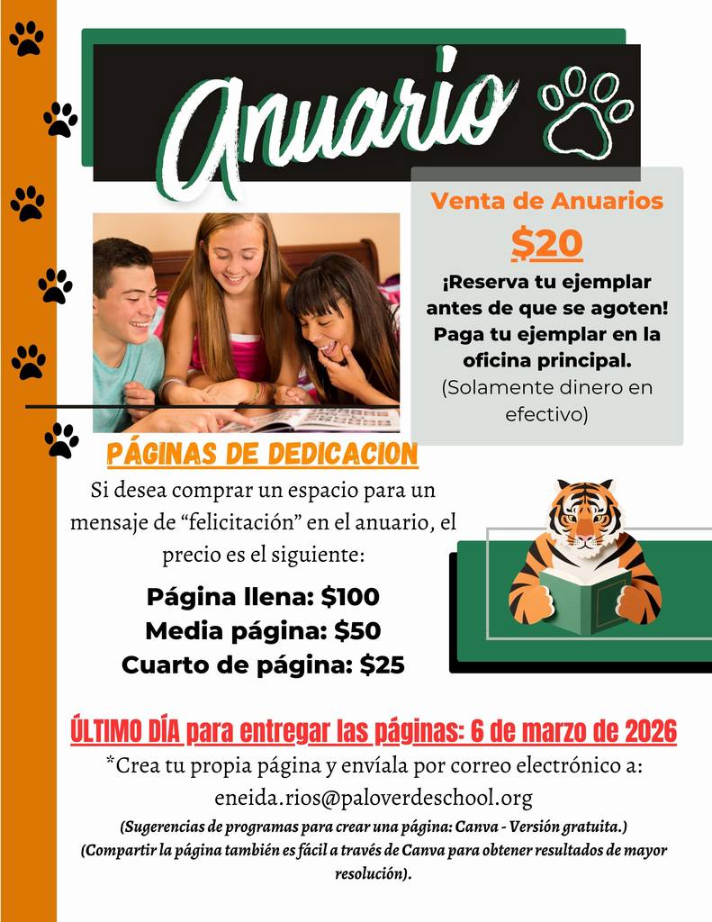 Yearbook Flyer Spanish