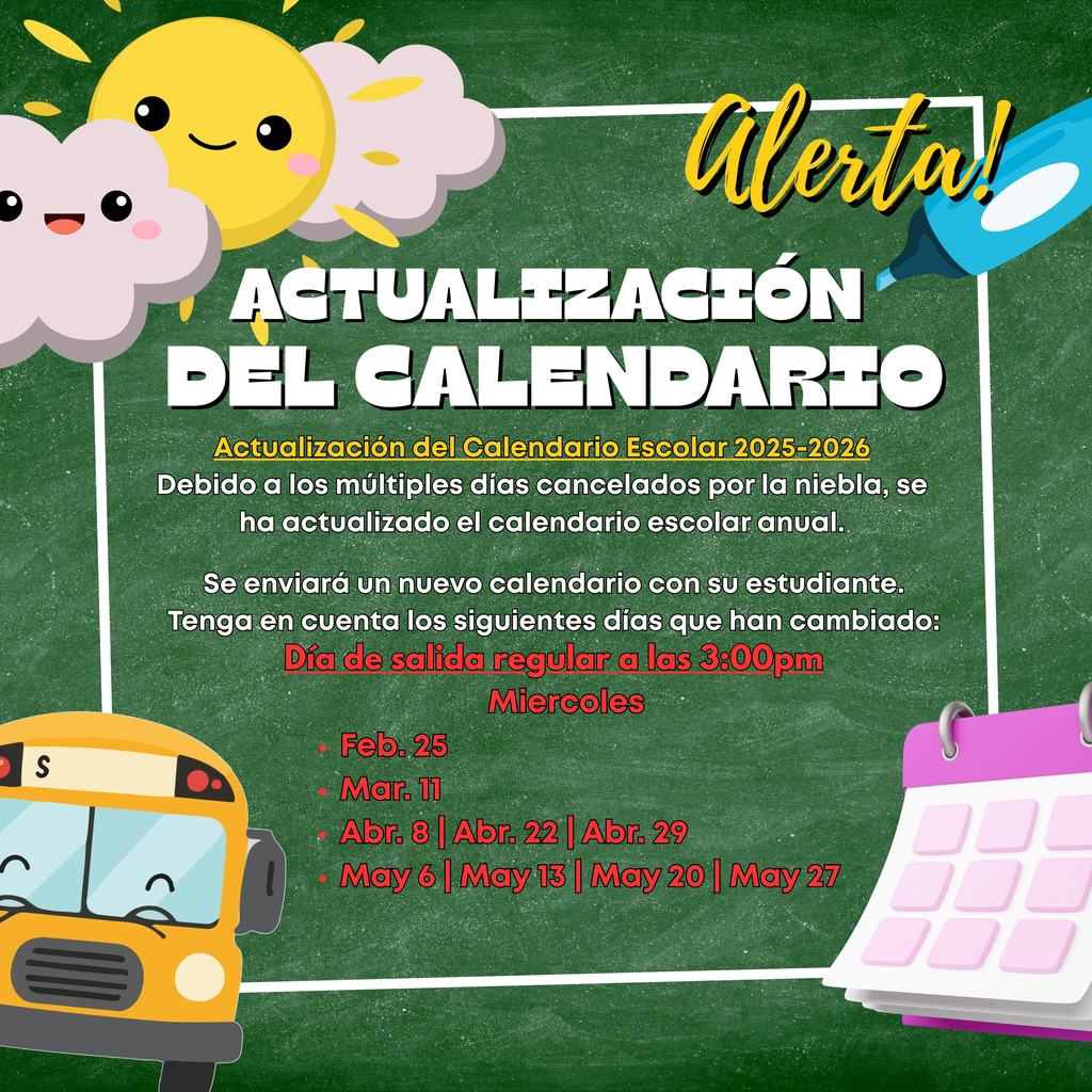 Calendar Update 25-26