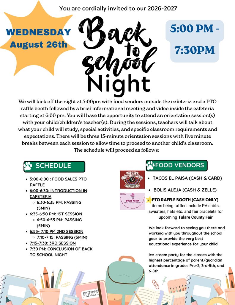 Back to school night flyer ENG