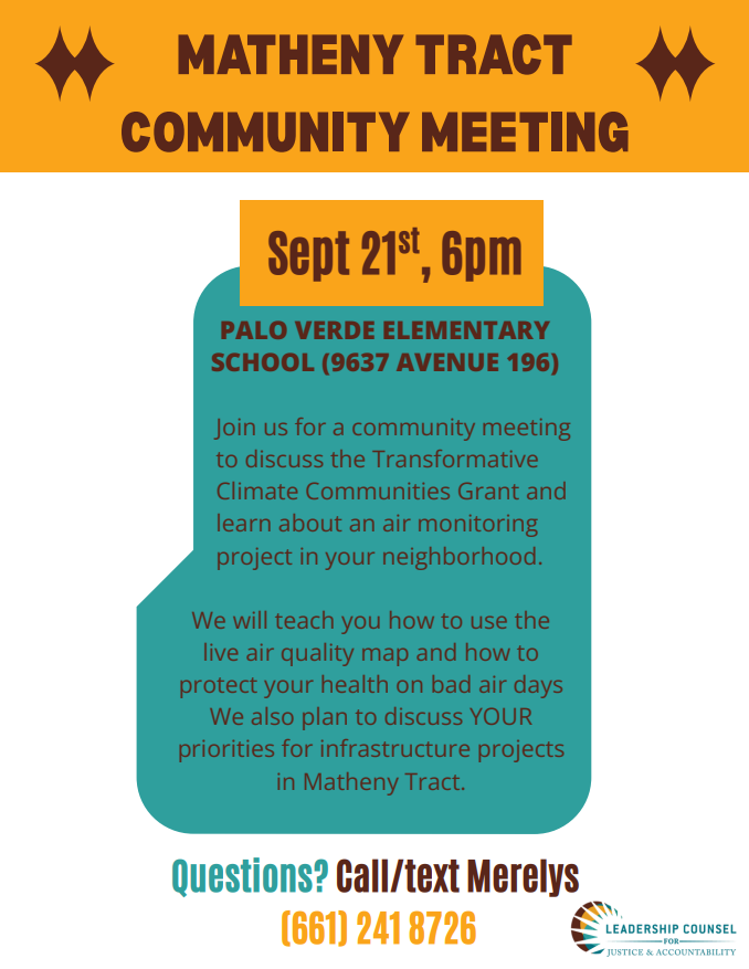 Matheny Tract Community Meeting