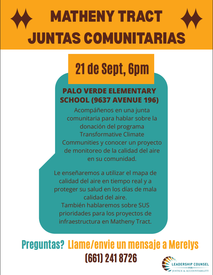 Matheny Tract Community Meeting