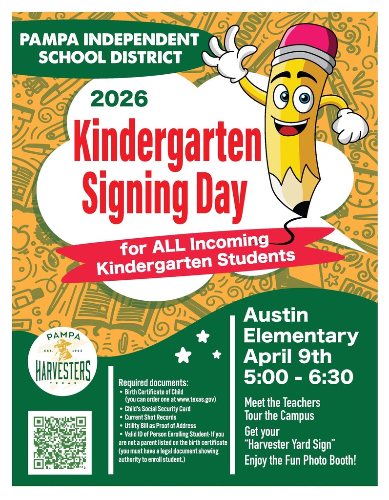 Kindergarten Signing Day April 9th 5:00-6:30 PM at Austin Elementary