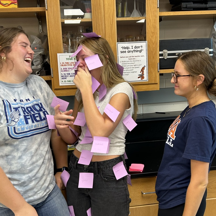 PHS Students learning body region terminology.