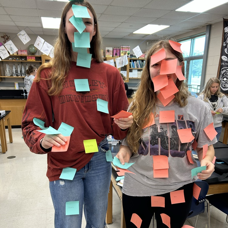 PHS Students learning body region terminology.