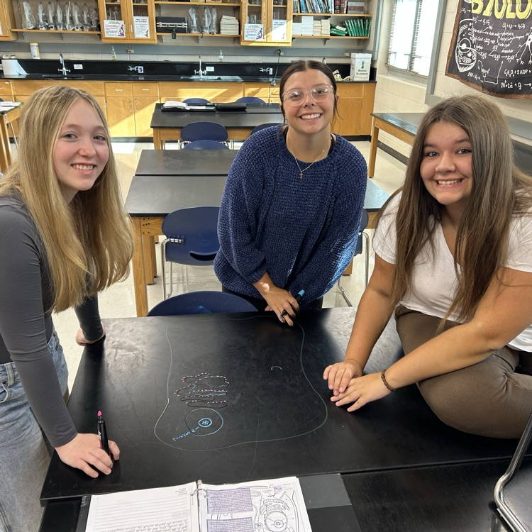 AP Bio students modeling protein synthesis.