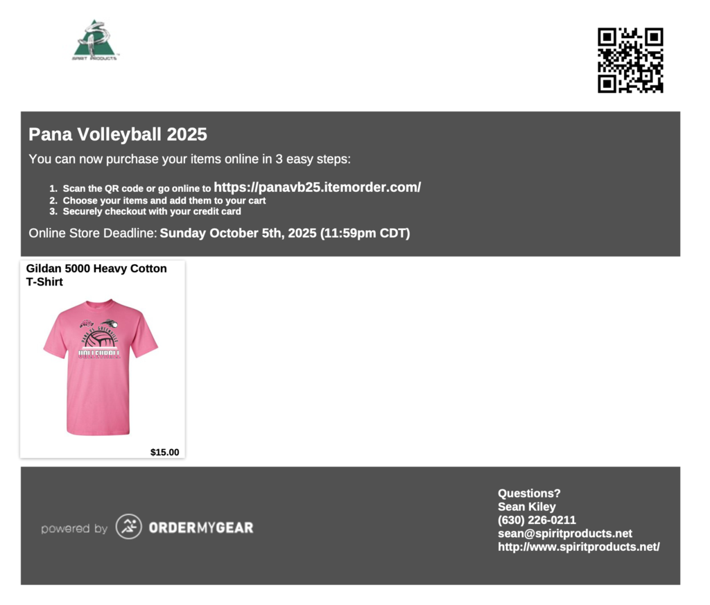 Volleyball Pink Night Order Info 2025
