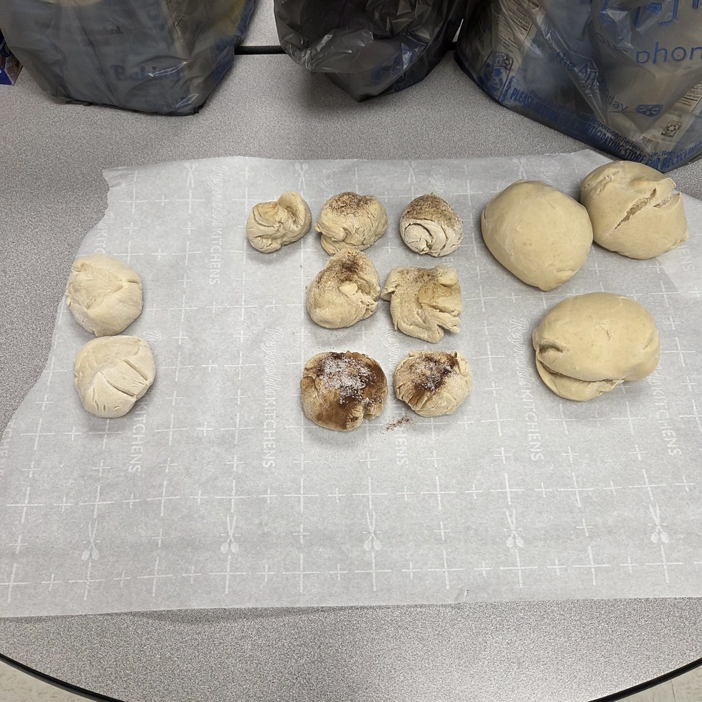 Students making bread.