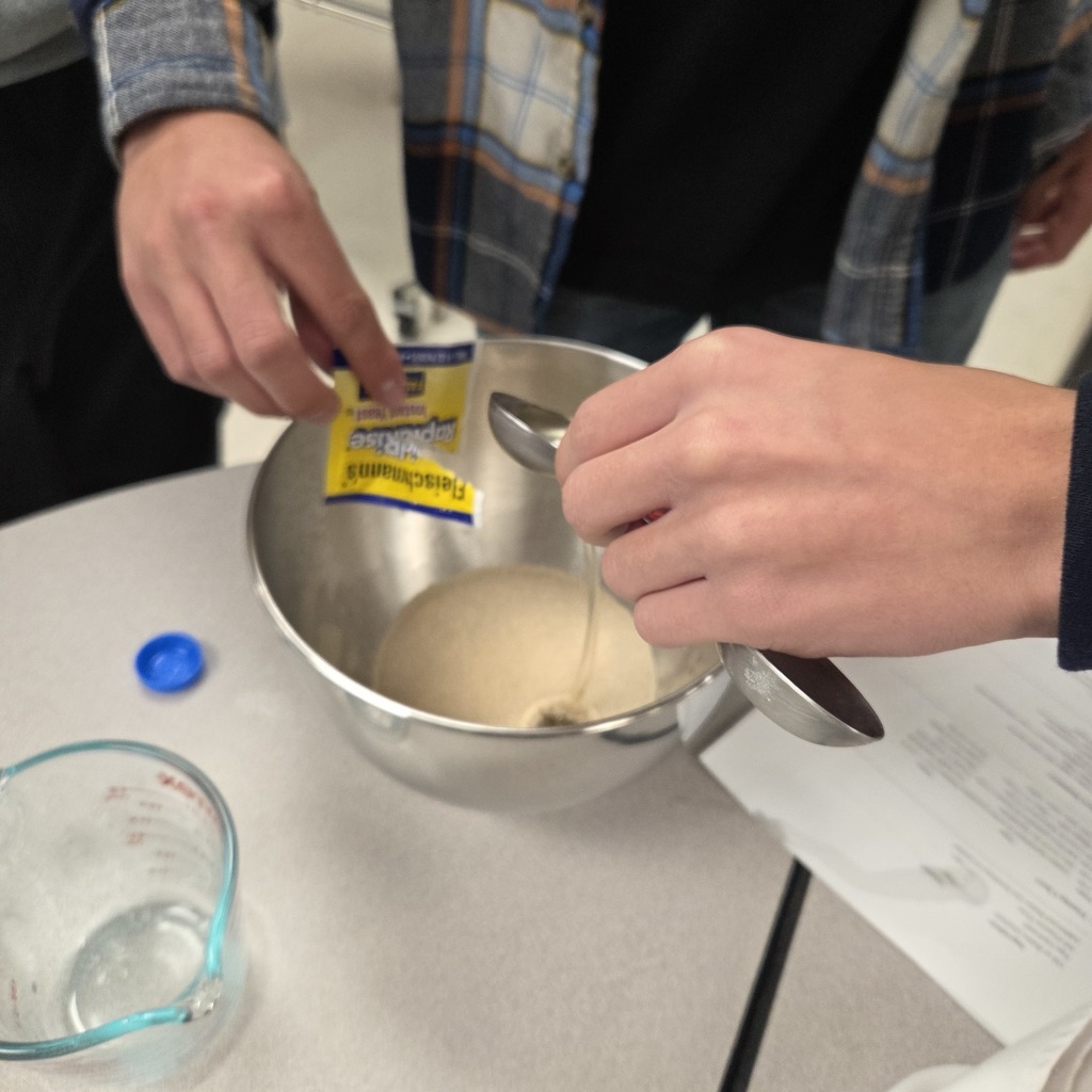 Students making bread.