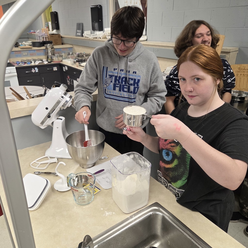Students making bread.