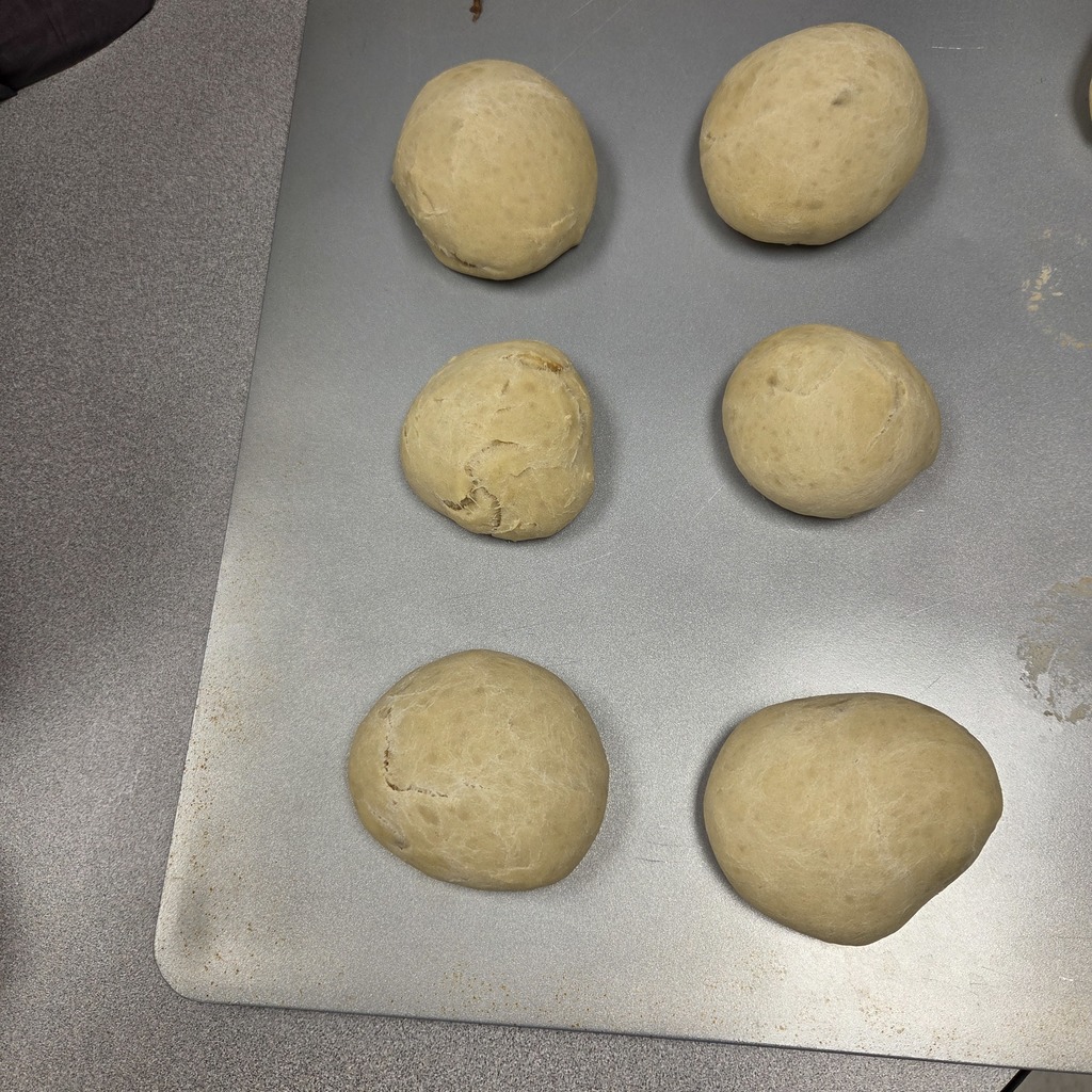 Students making bread.