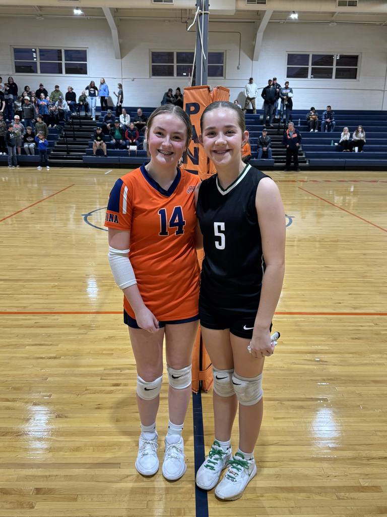 Lucy Ishmael-Pana Jr. High School and Kate Cunningham-Hillsboro Jr. High School  for being selected as the IESA 8th Grade Volleyball Regional 15 Sportsmanship Pin recipients.