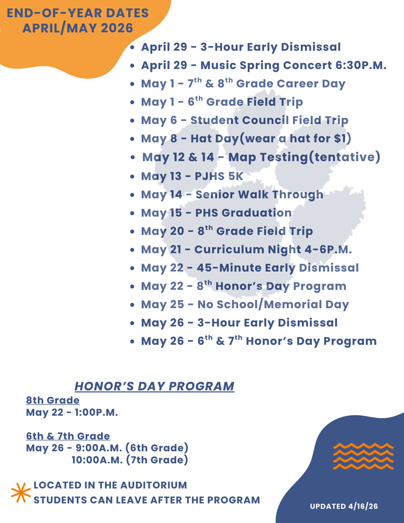 End of the Year Dates