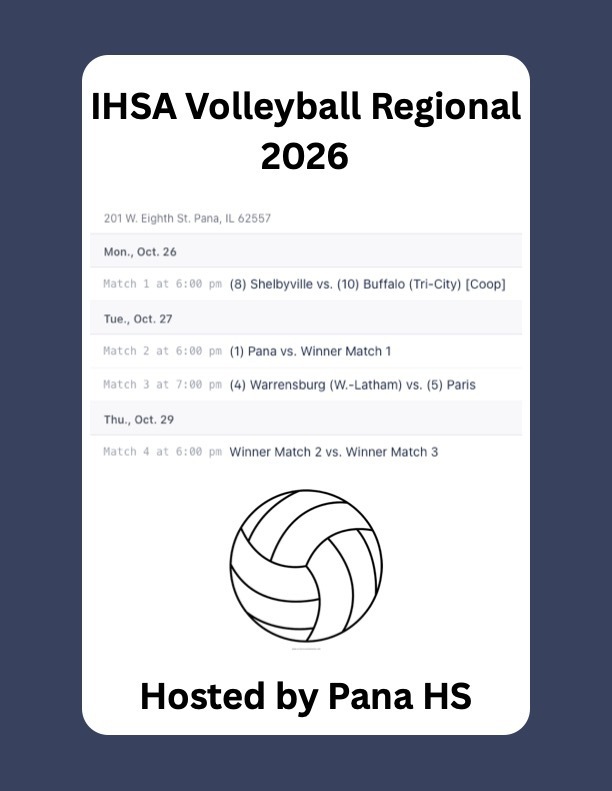 2026 class 2A volleyball regional schedule at Pana.