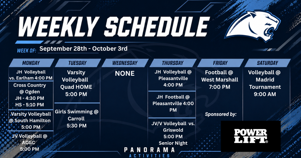 Panorama Activities 9/28-10/3