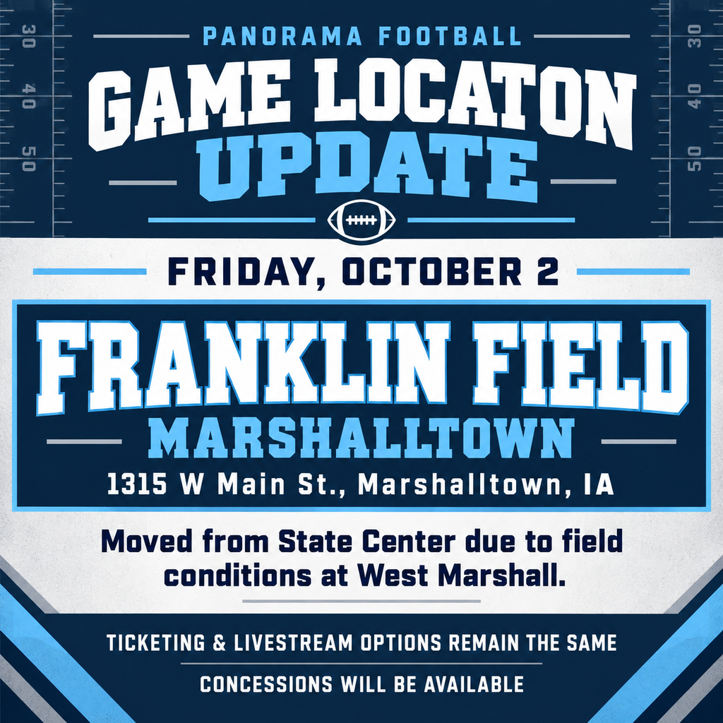 Football location changed to marshalltown 10/2