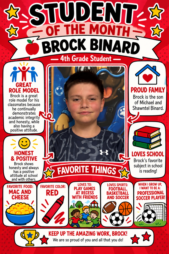 Student of the Month Brock Binard