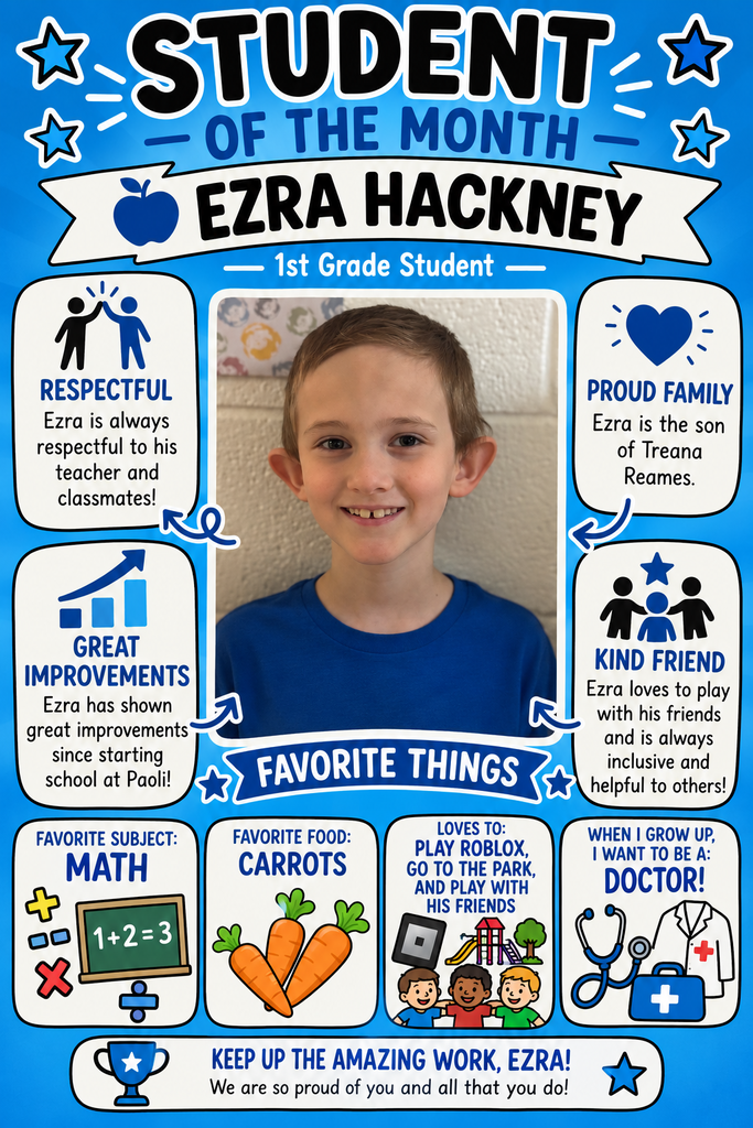 Student of the Month Ezra Hackney