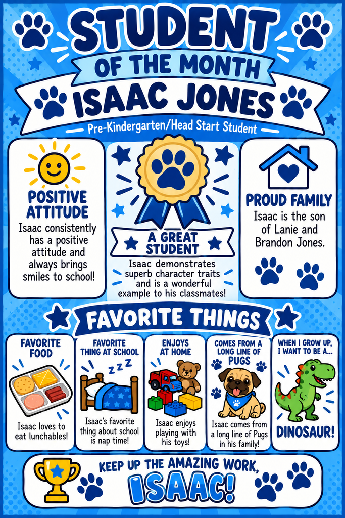 Student of the Month Isaac Jones