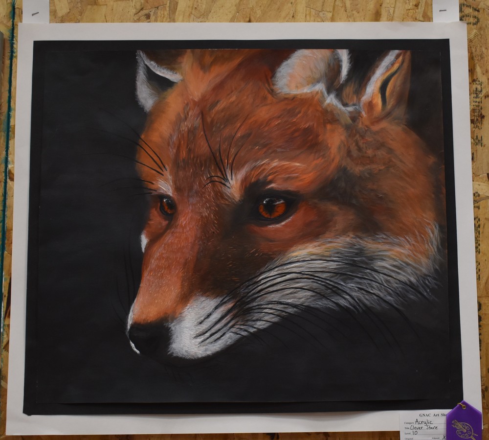 “Clever Stare” made in acrylic by Kiley Richter.