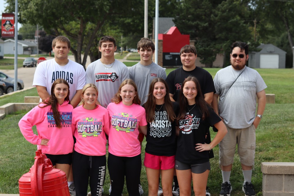Homecoming Candidates include, front row (l to r): Addie Hodson, Morgan Nincehelser, Kenzie Doerr, Emma Sauser and Peighton Arlt; and back row (l to r): Hayven Stewart, Gage Walton, Carter Parr, Dylan Ward and Jaren Hergert.