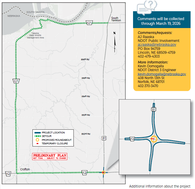 Dept. of Transportation hosting meeting about Hwy 12/81 roundabout