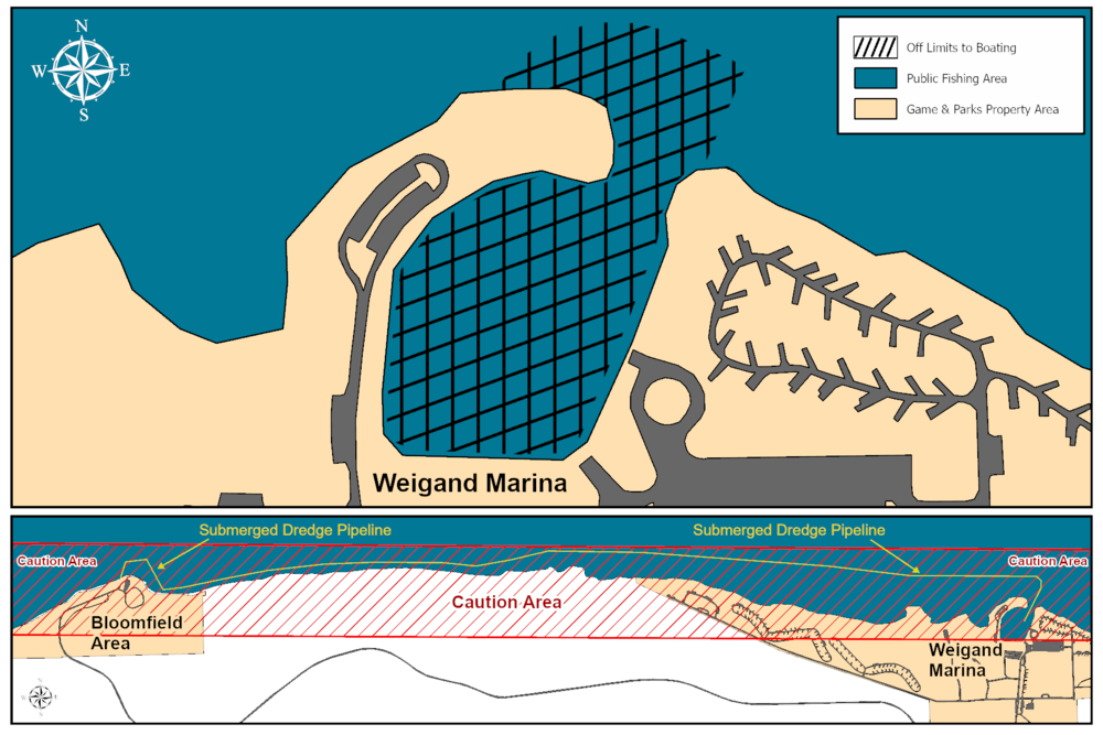Work continues on Weigand, G&P warns of zones boaters should not enter