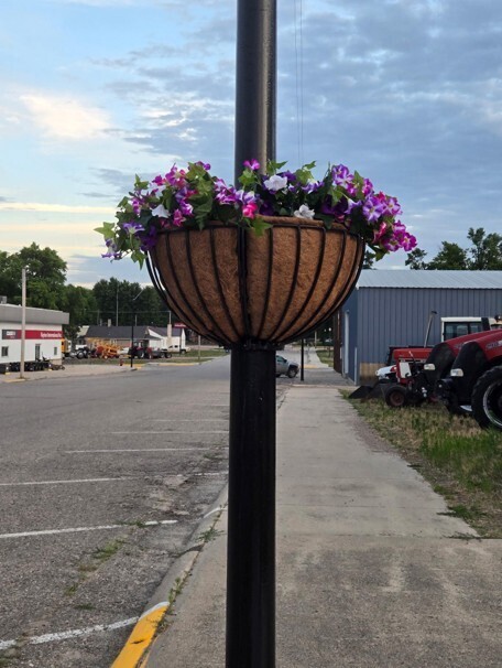 One of the pots of the downtown beautification project Photo by Erin Dennis.