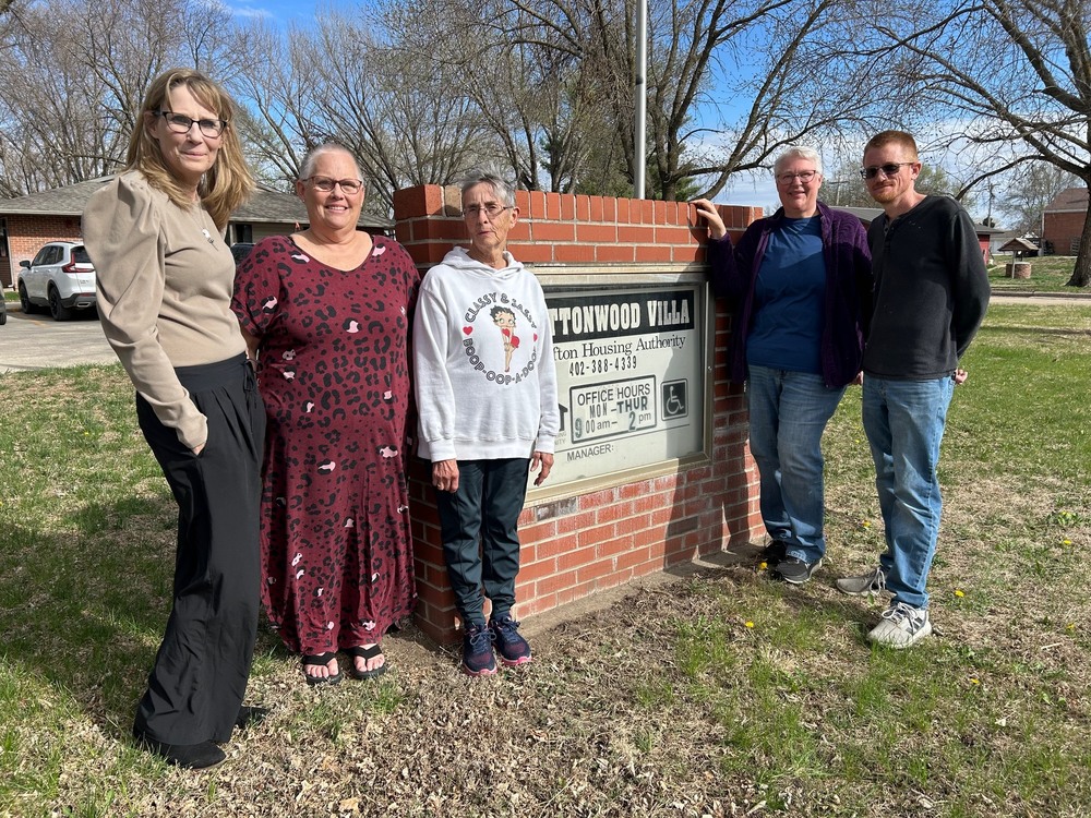 The Cottonwood Villa board (l to r): Director Deb Kube, board members Joan Stewart, Betty Hamilton, Laura Crosley and Neil Pearson.