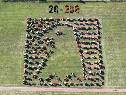 Aerial photo taken of tractors sent by Bev Mueller, taken by Dave Tunge of Dakota Aerials.