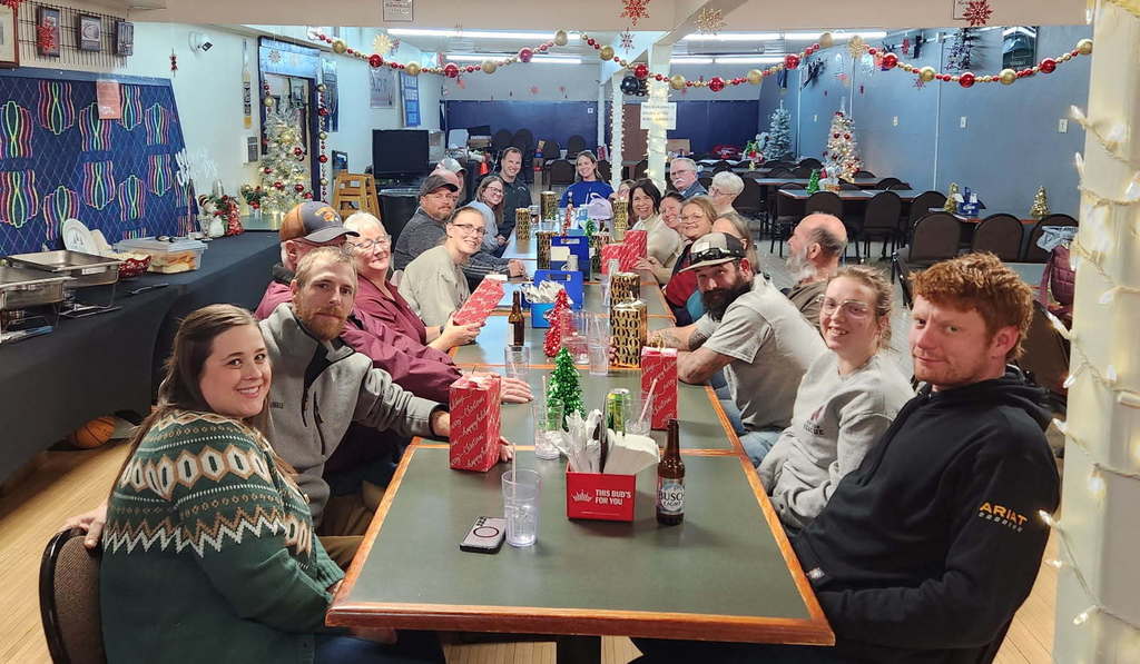 In the picture above members and their significant others were treated to a delicious chicken dinner and dessert, and members were given tumblers to thank them for their service to the community.