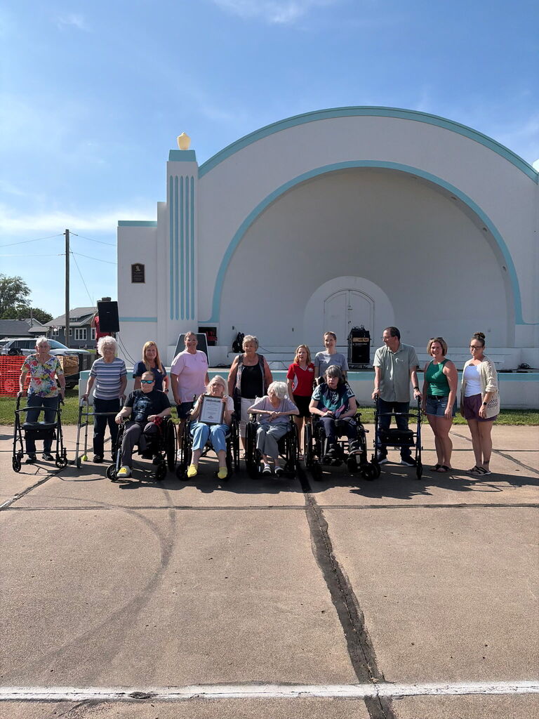 Residents, staff, Manor board members, administrators and supporters of the Plainview Manor/Whispering PInes.