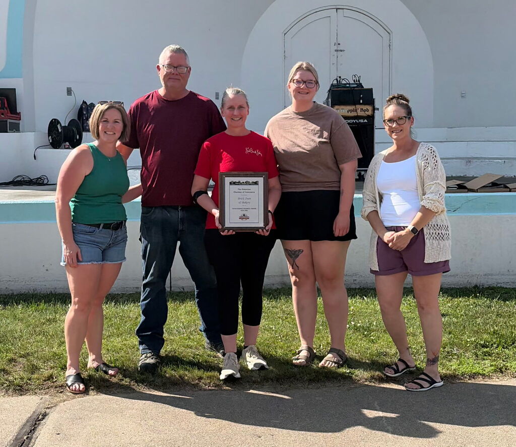 Chamber President Jodie Altwine, Robert and Ann Daudt, Kayci Daudt and Chamber member Melissa Hoffart.