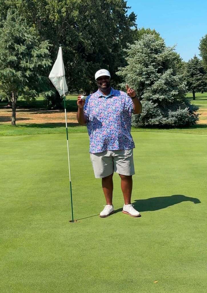 Taylor hits hole in one...