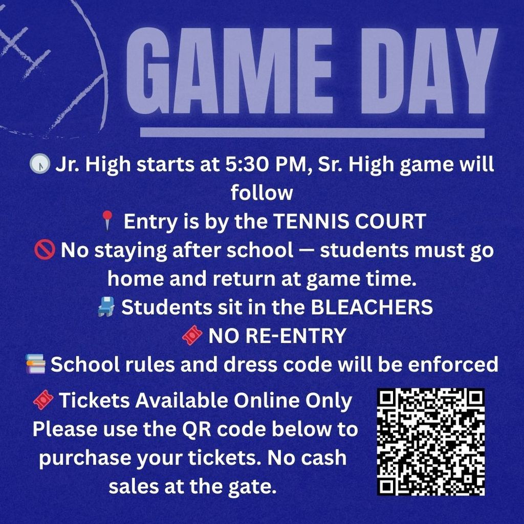 FOOTBALL GAME DAY REMINDERS