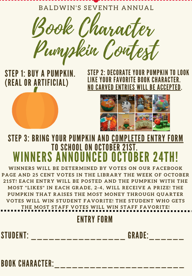 Book Character Pumpkin Contest