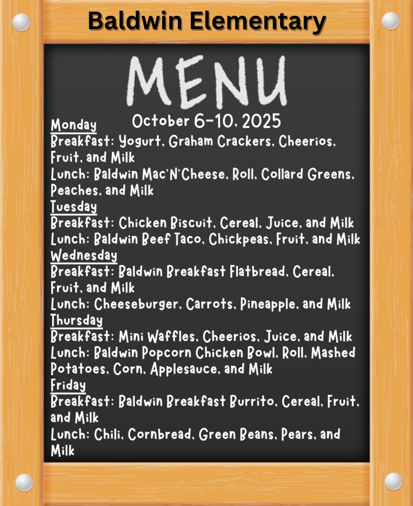 Baldwin Menu