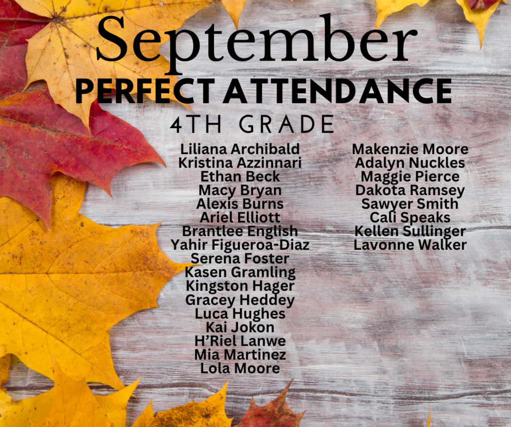 September Perfect Attendance