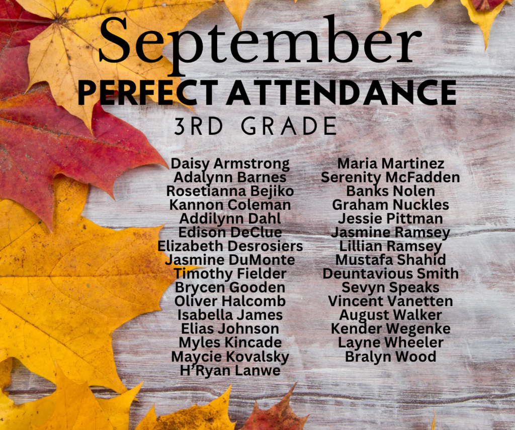 September Perfect Attendance