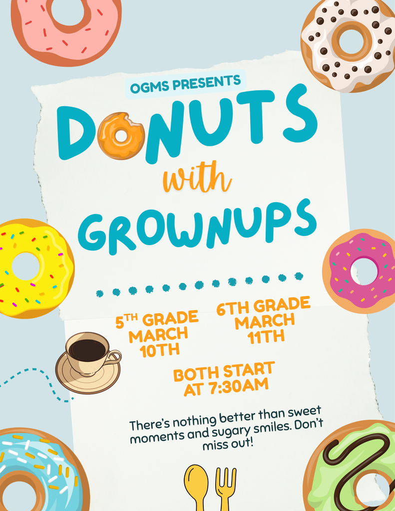 Blue & White Illustrative Donuts with Dad Event Flyer