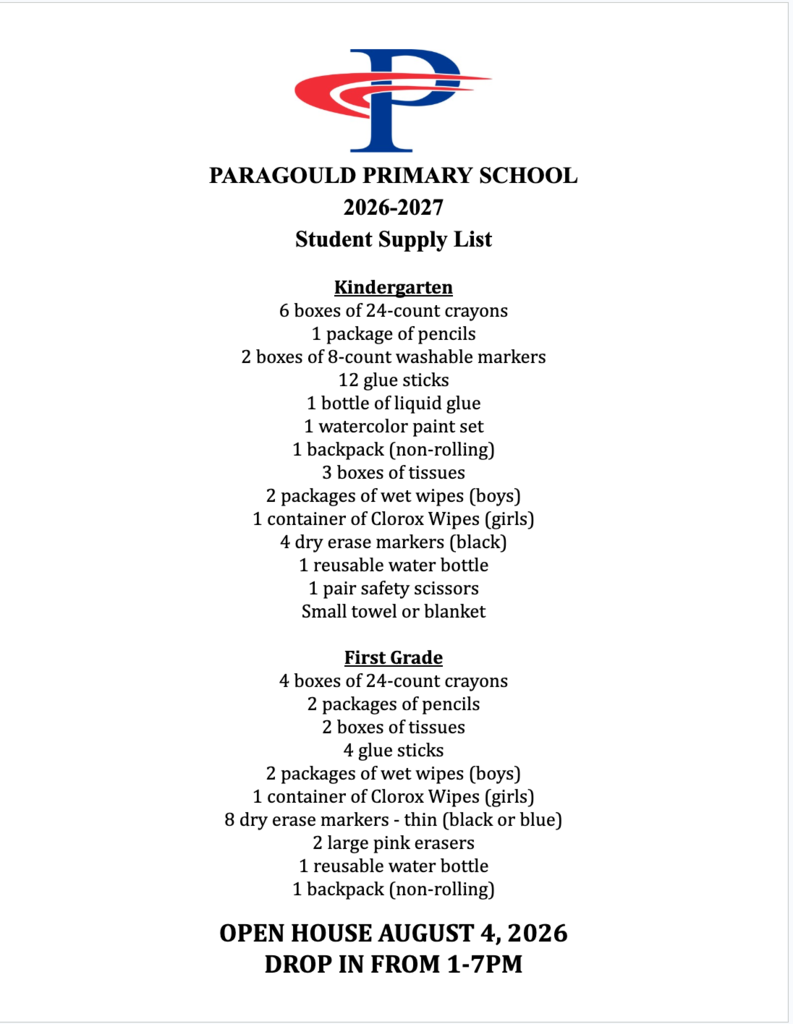 Student Supply List