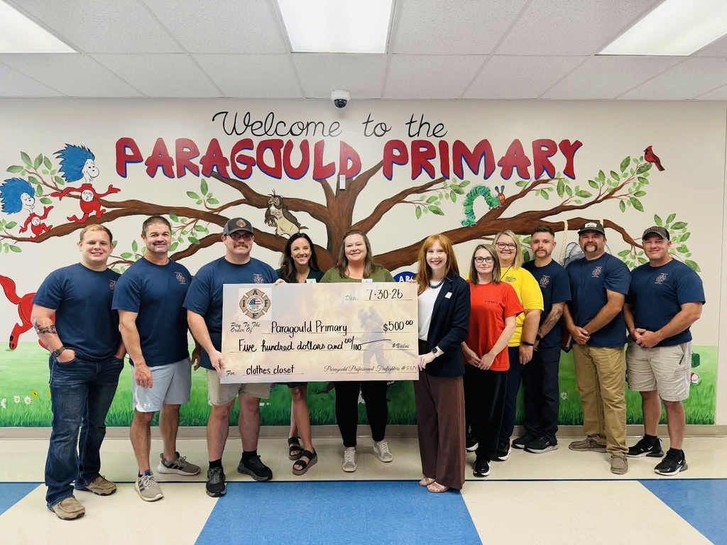 Photo of Donation from Paragould Professional Firefighters Local 5579. 