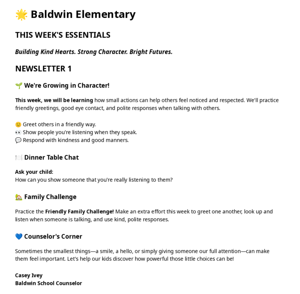 Ms. Casey's Counselor Newsletter