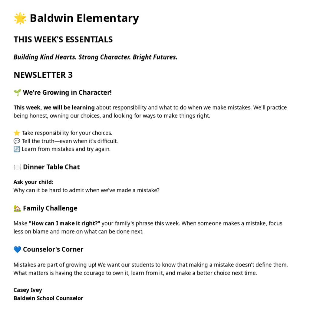 Counselor Newsletter