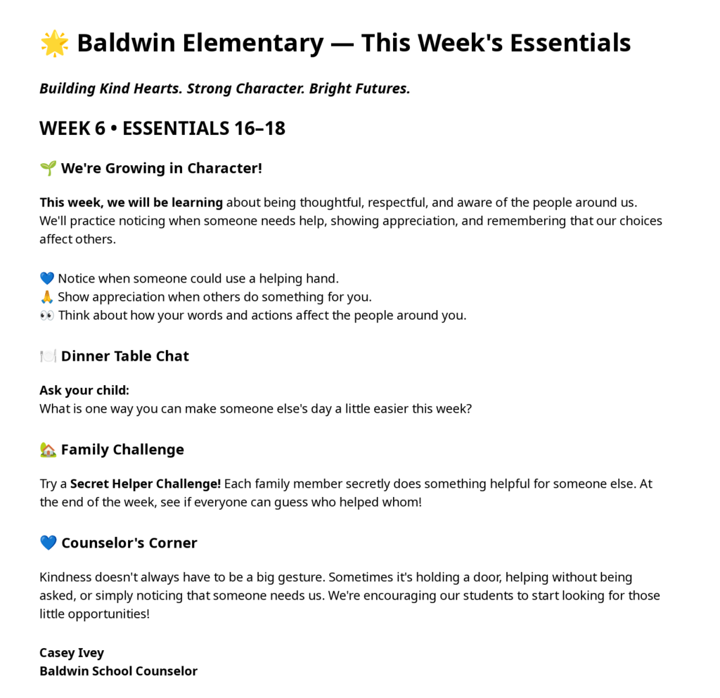 Counselor Newsletter