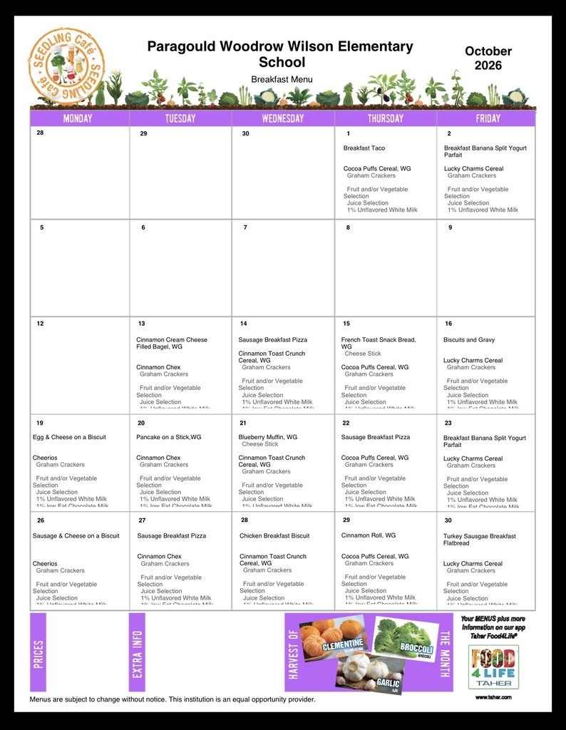 Breakfast Menu